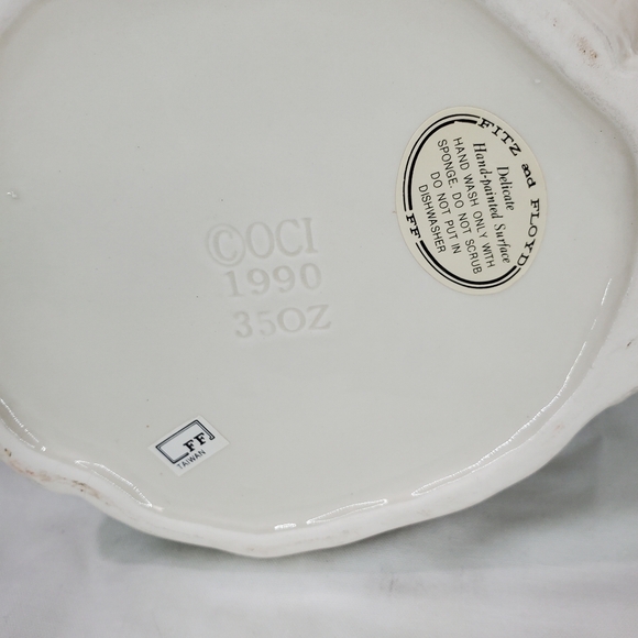 Vintage Large Water Pitcher 9" Fitz & Floyd Santa OLD FASHIONED XMAS 1990 - Picture 9 of 15